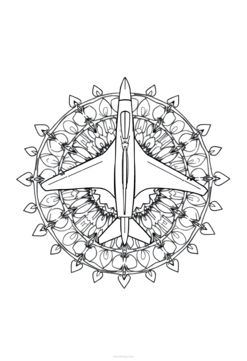Fighter Jet coloring page for kids