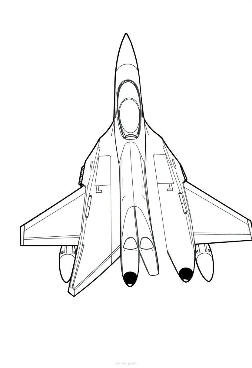 Fighter Jet coloring page for kids