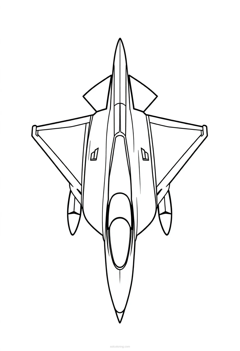 Fighter Jet coloring page for kids