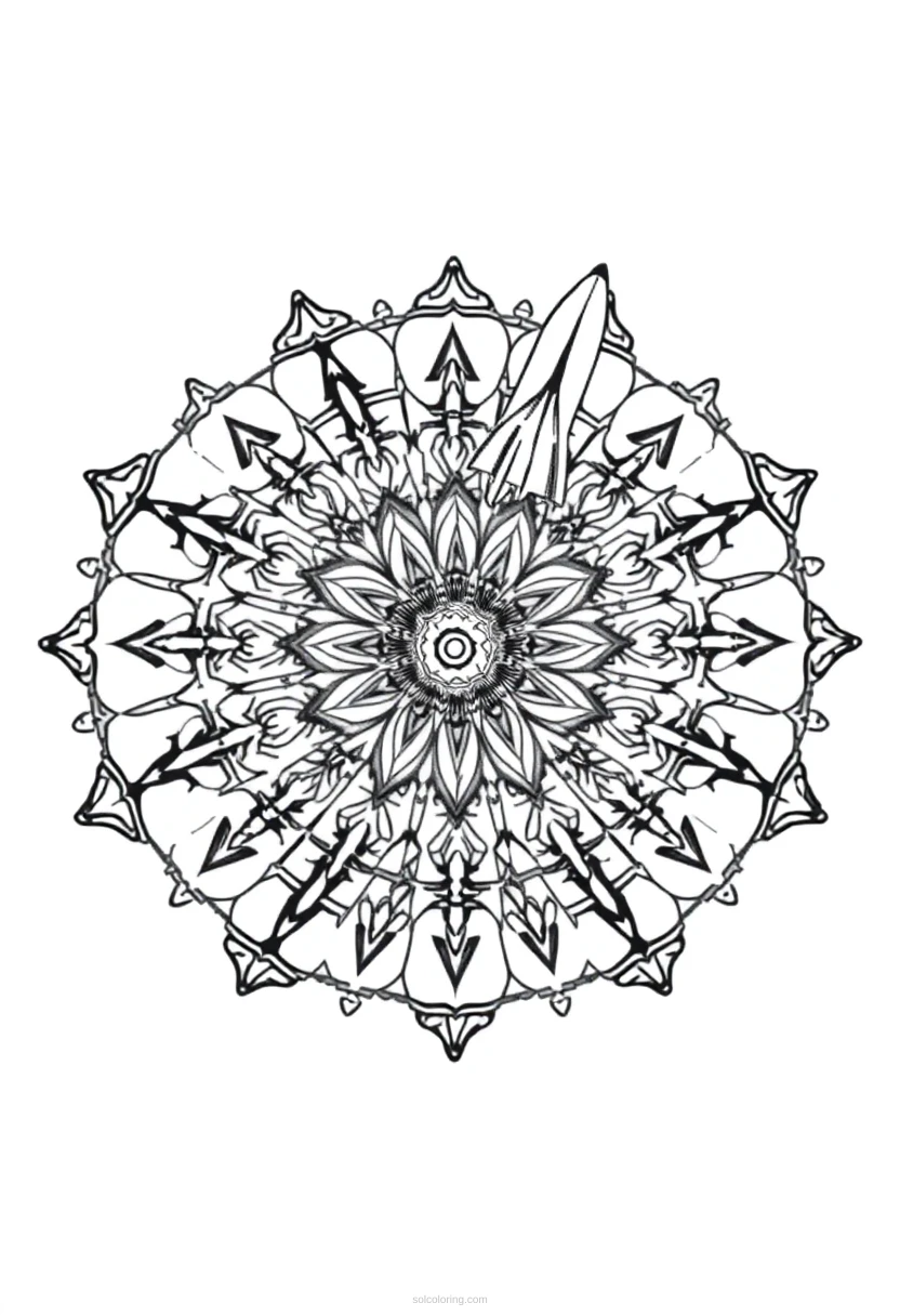 Fighter Jet coloring page for kids