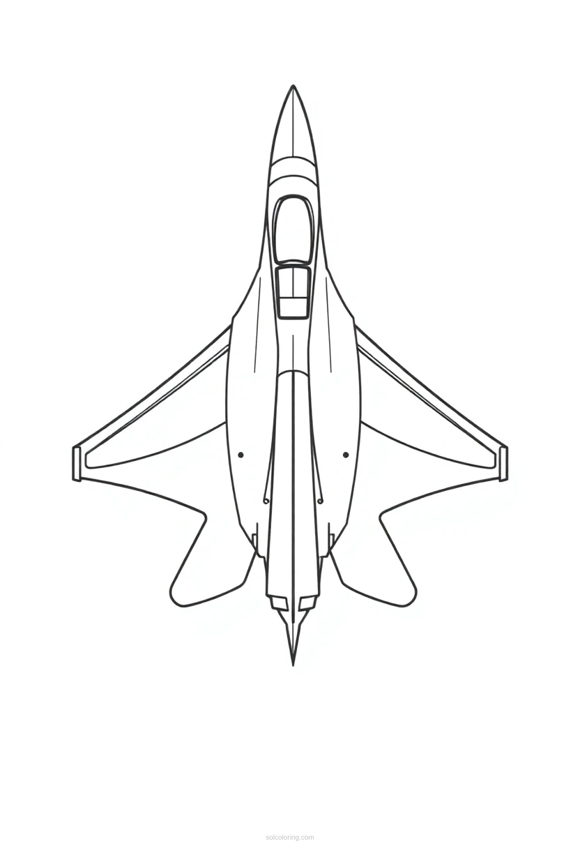 Fighter Jet coloring page for kids