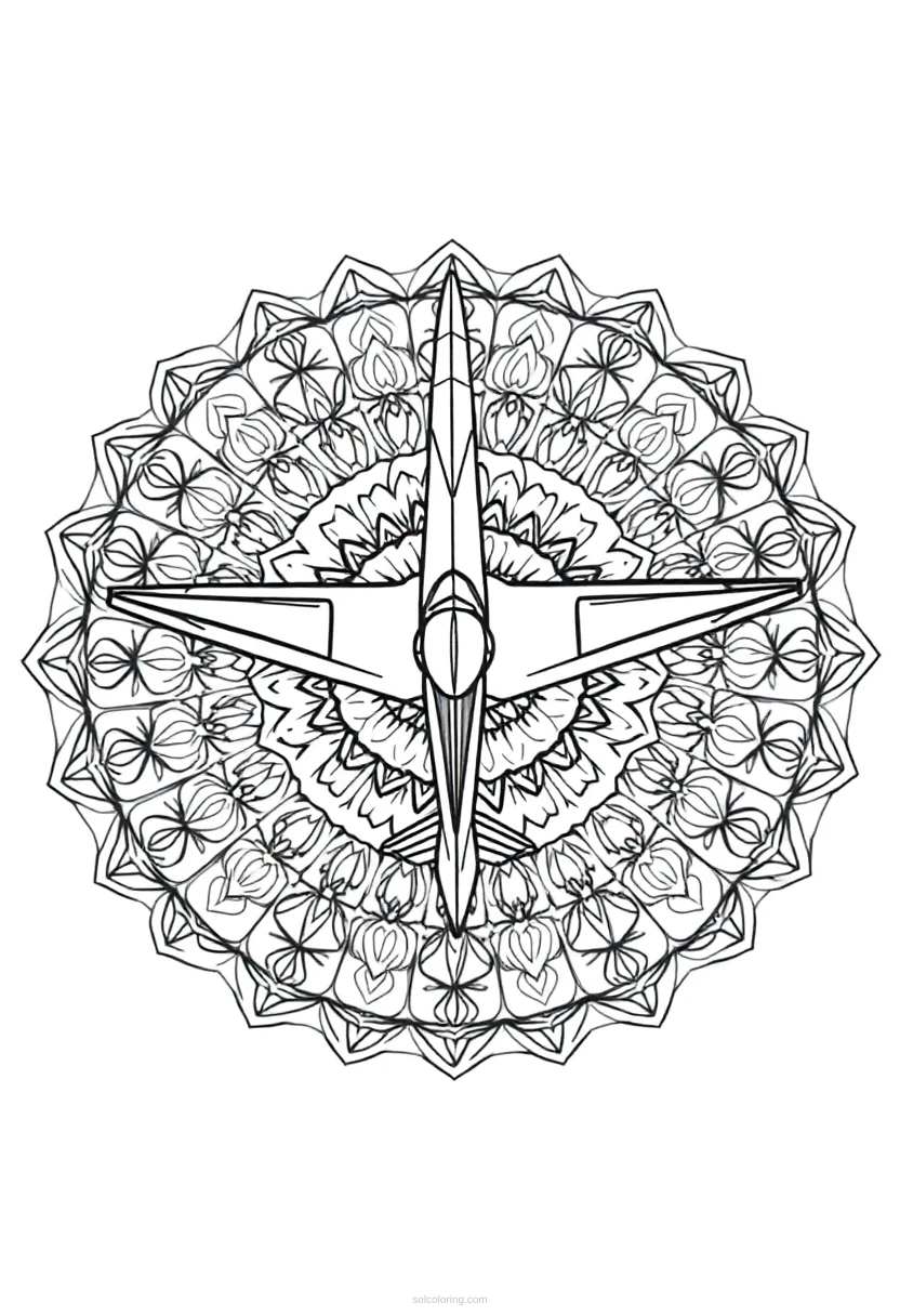 Fighter Jet coloring page for kids