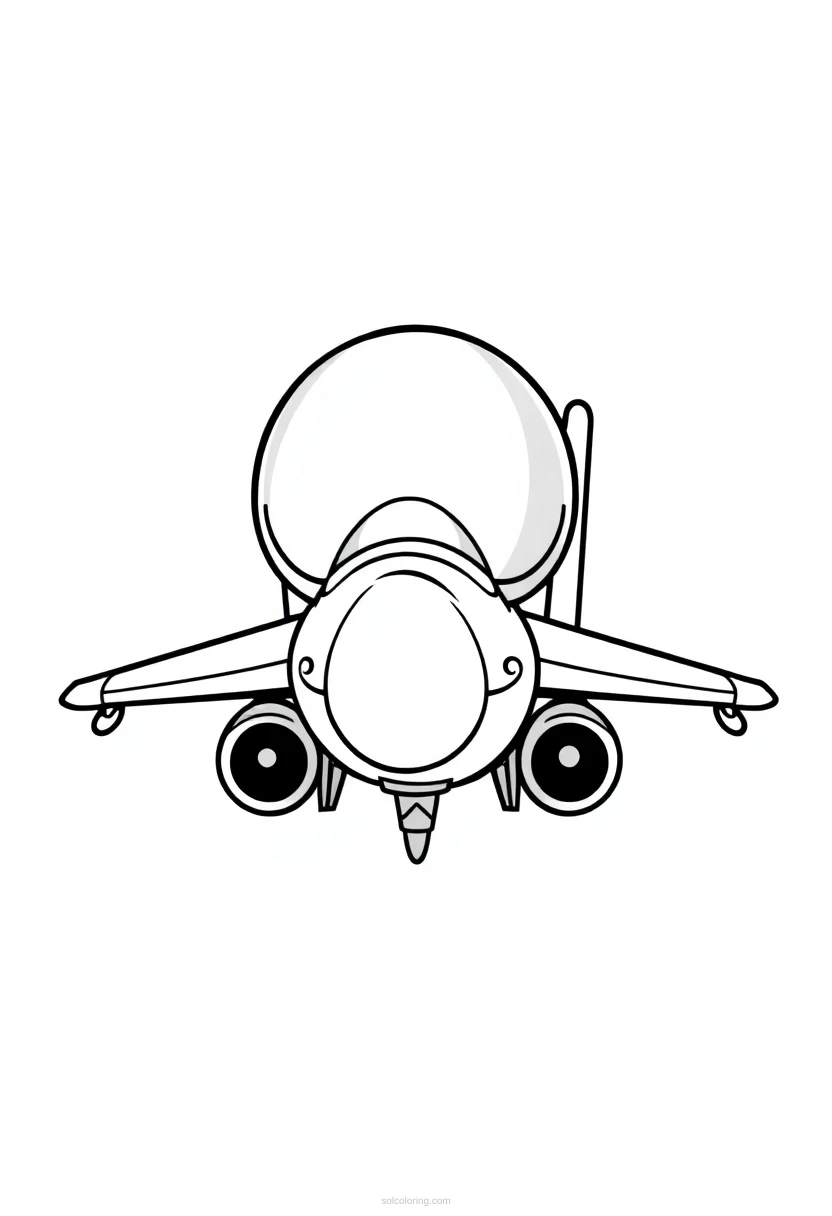 Fighter Jet coloring page for kids