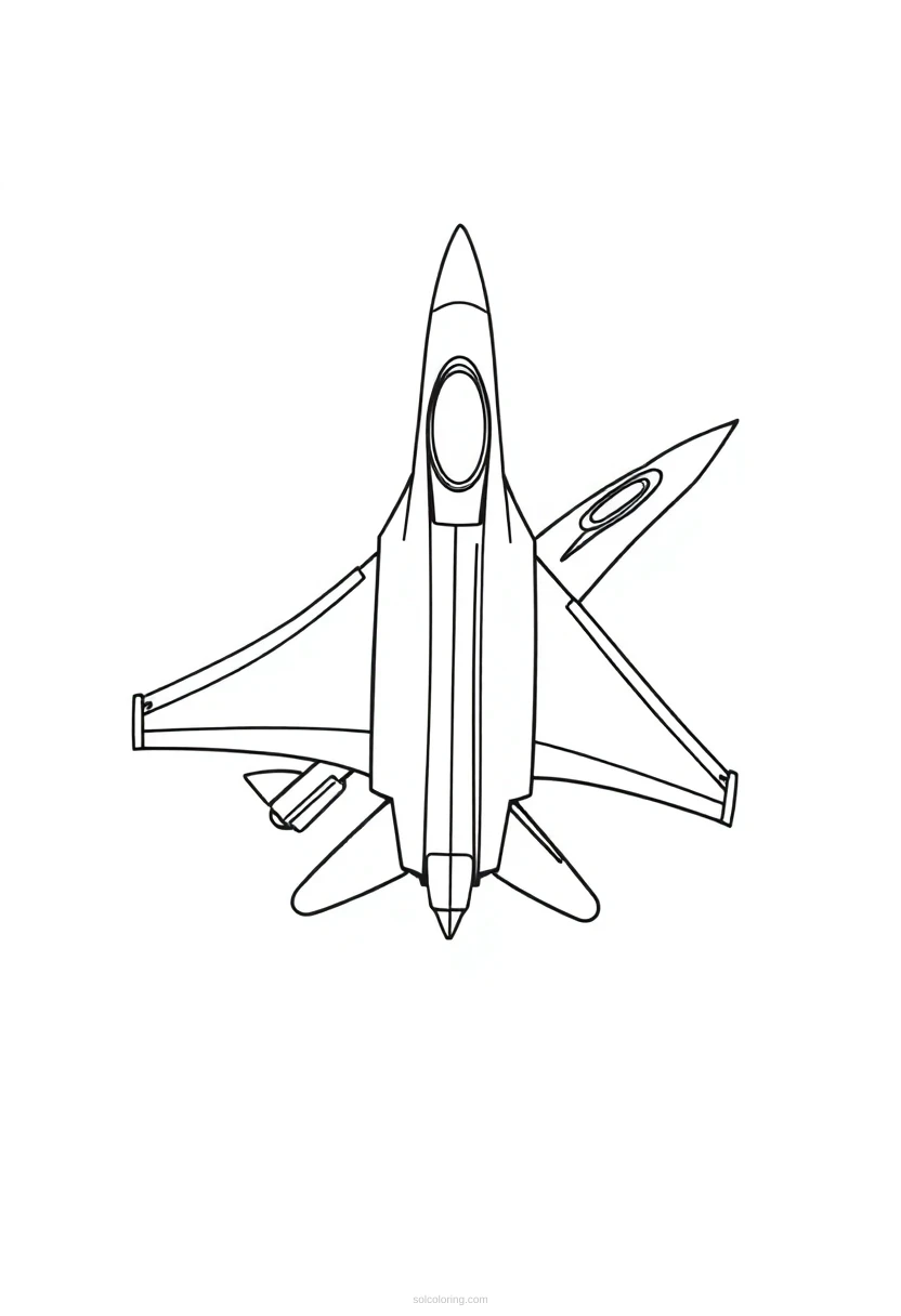 Fighter Jet coloring page for kids
