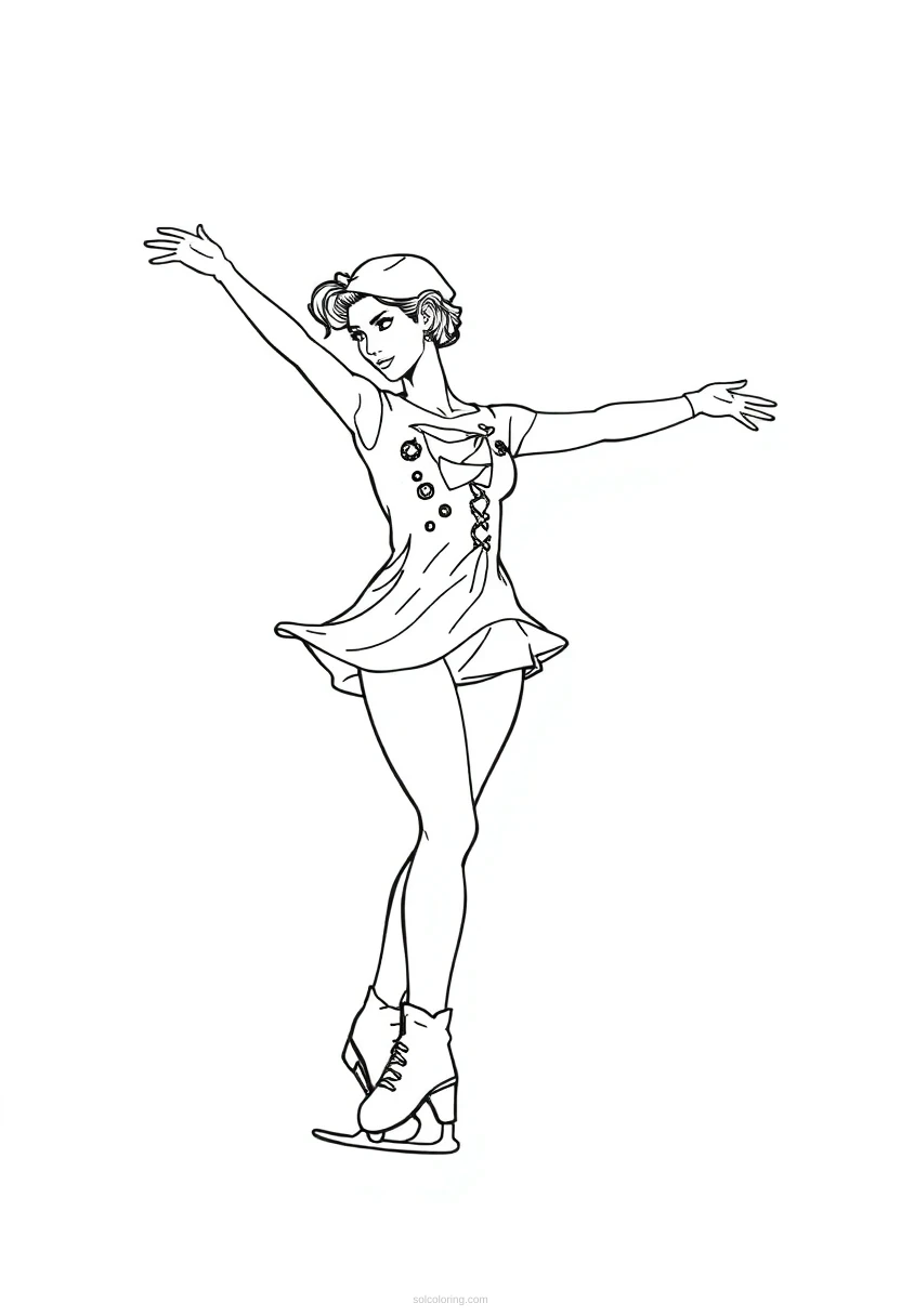 Figure Skater coloring page for kids