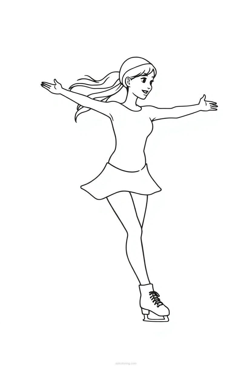 Figure Skater coloring page for kids