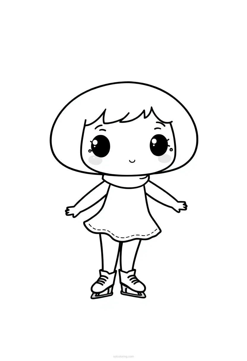 Figure Skater coloring page for kids