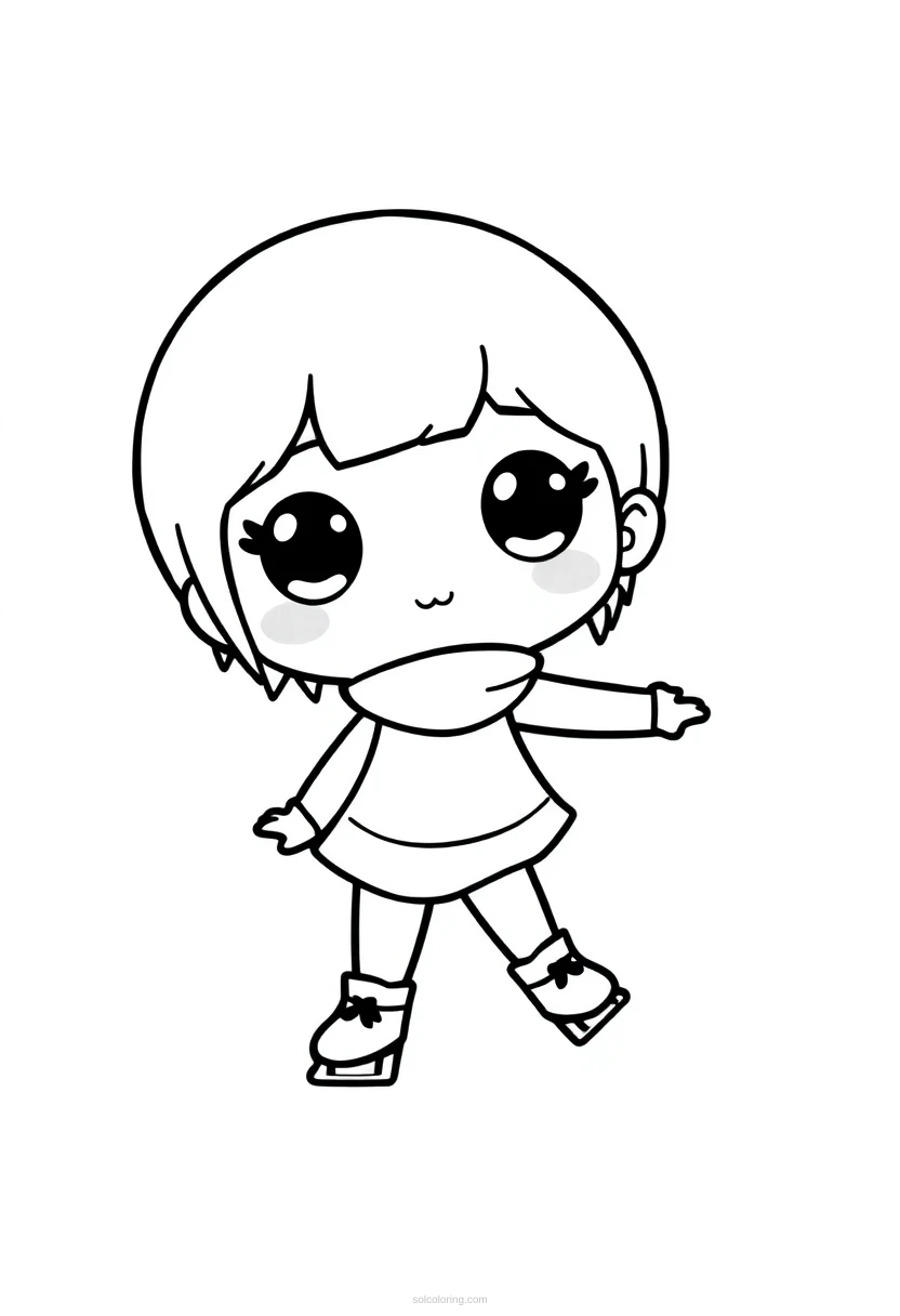 Figure Skater coloring page for kids