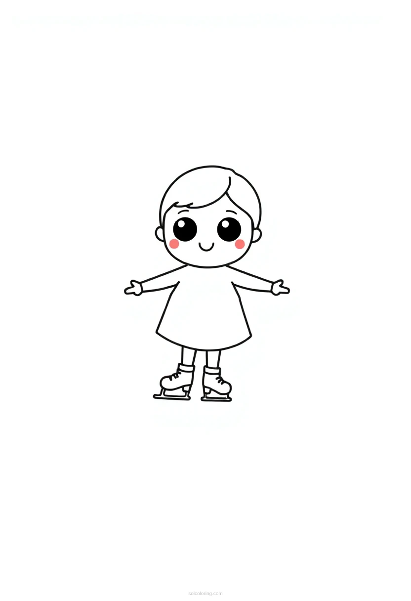 Figure Skater coloring page for kids