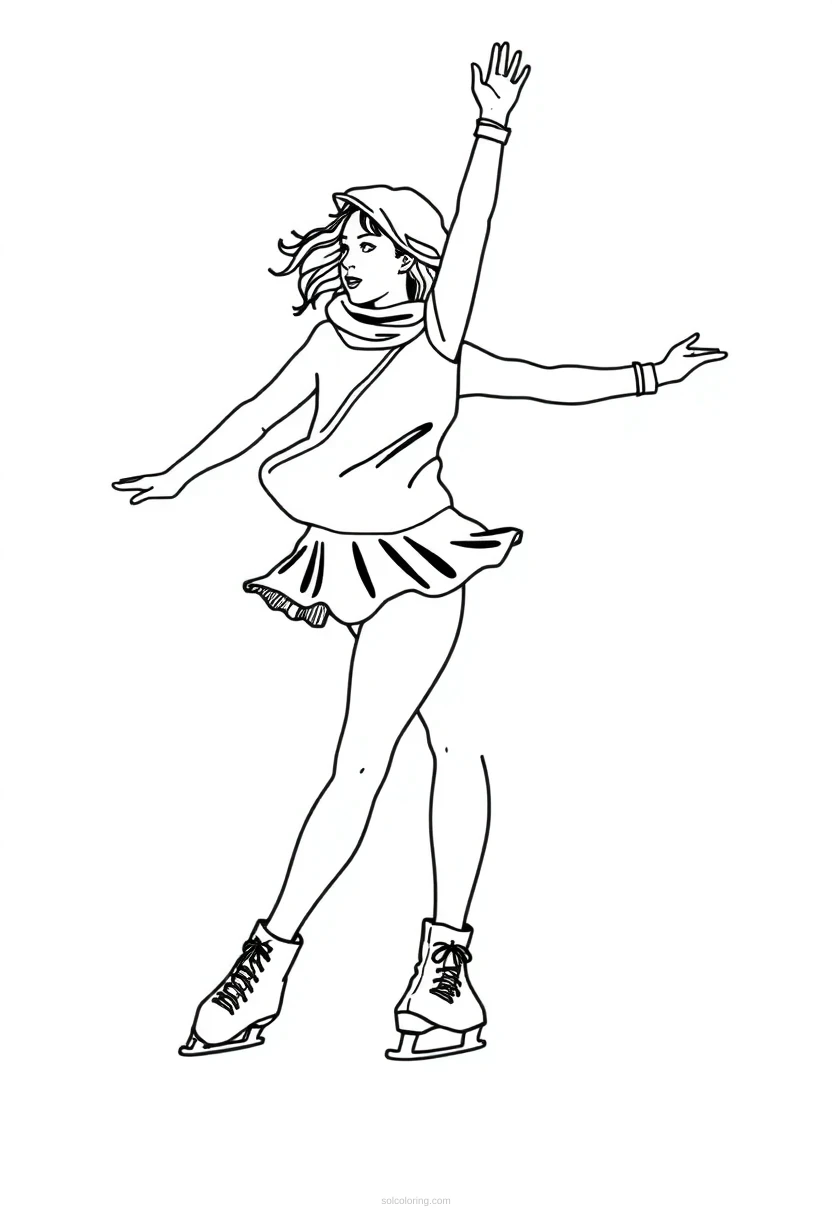 Figure Skater coloring page for kids
