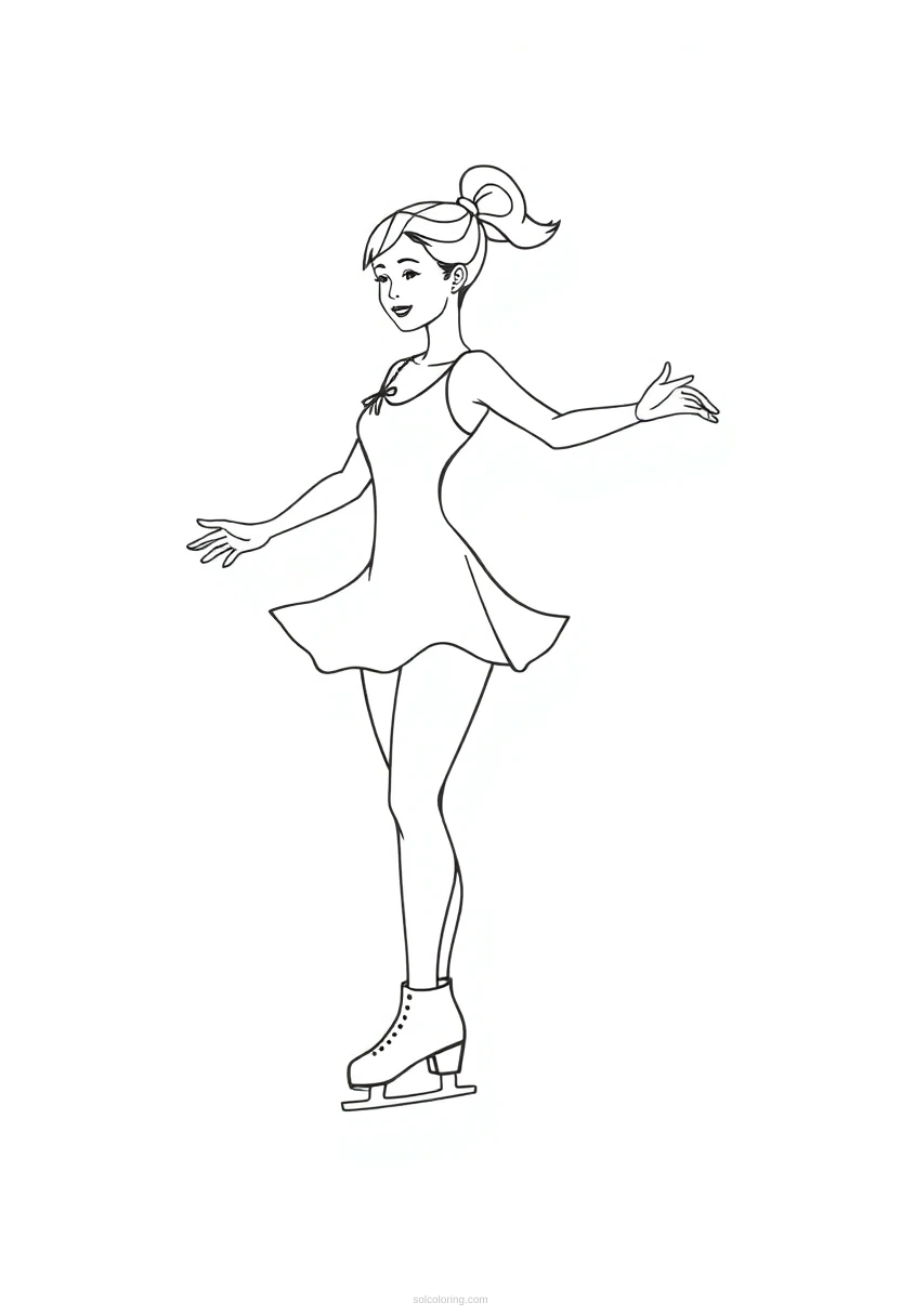 Figure Skater coloring page for kids