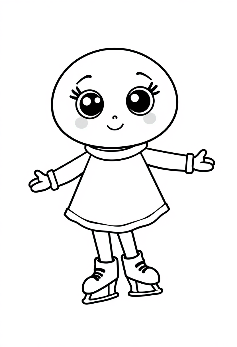 Figure Skater coloring page, free printable