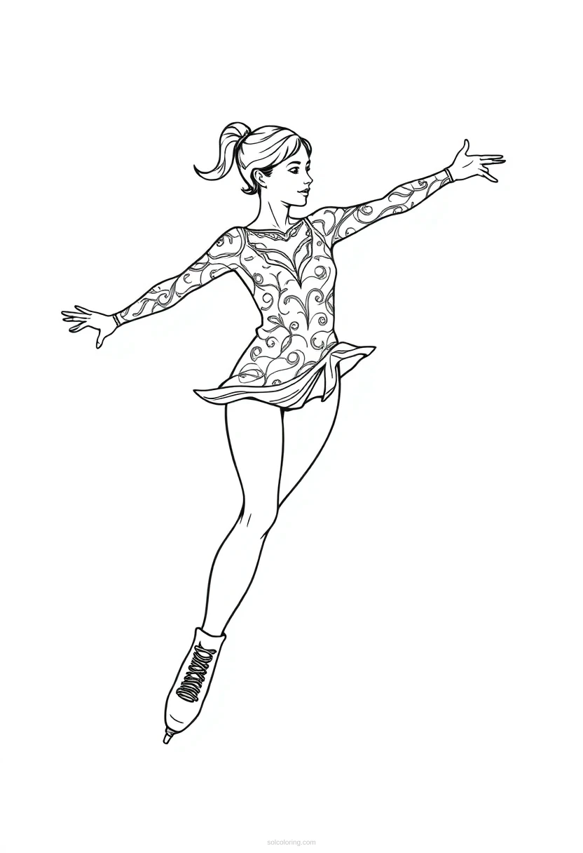Figure Skater coloring page for kids