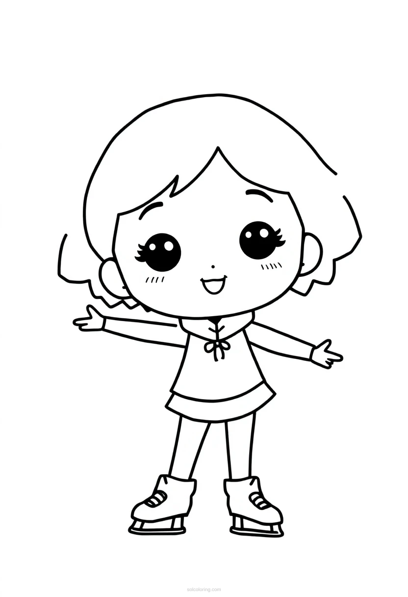 Figure Skater coloring page for kids