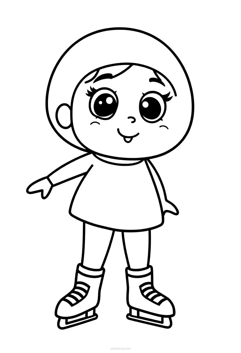 Figure Skater coloring page for kids