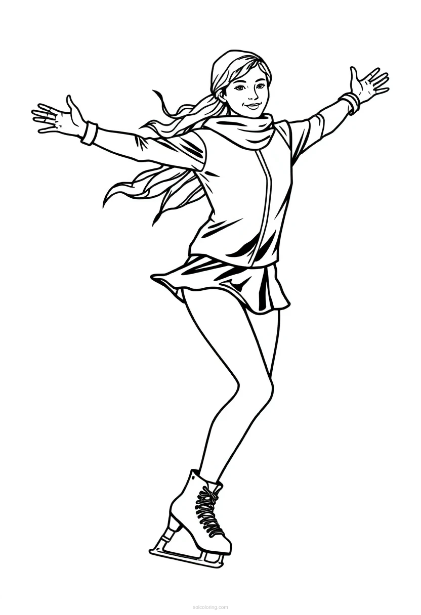Figure Skater coloring page for kids