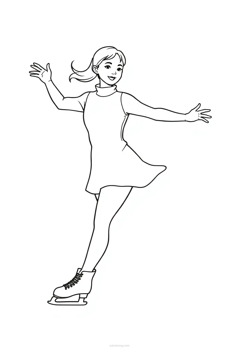 Figure Skater coloring page for kids