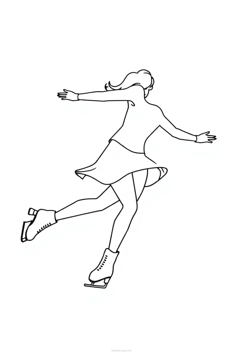 Figure Skater coloring page for kids