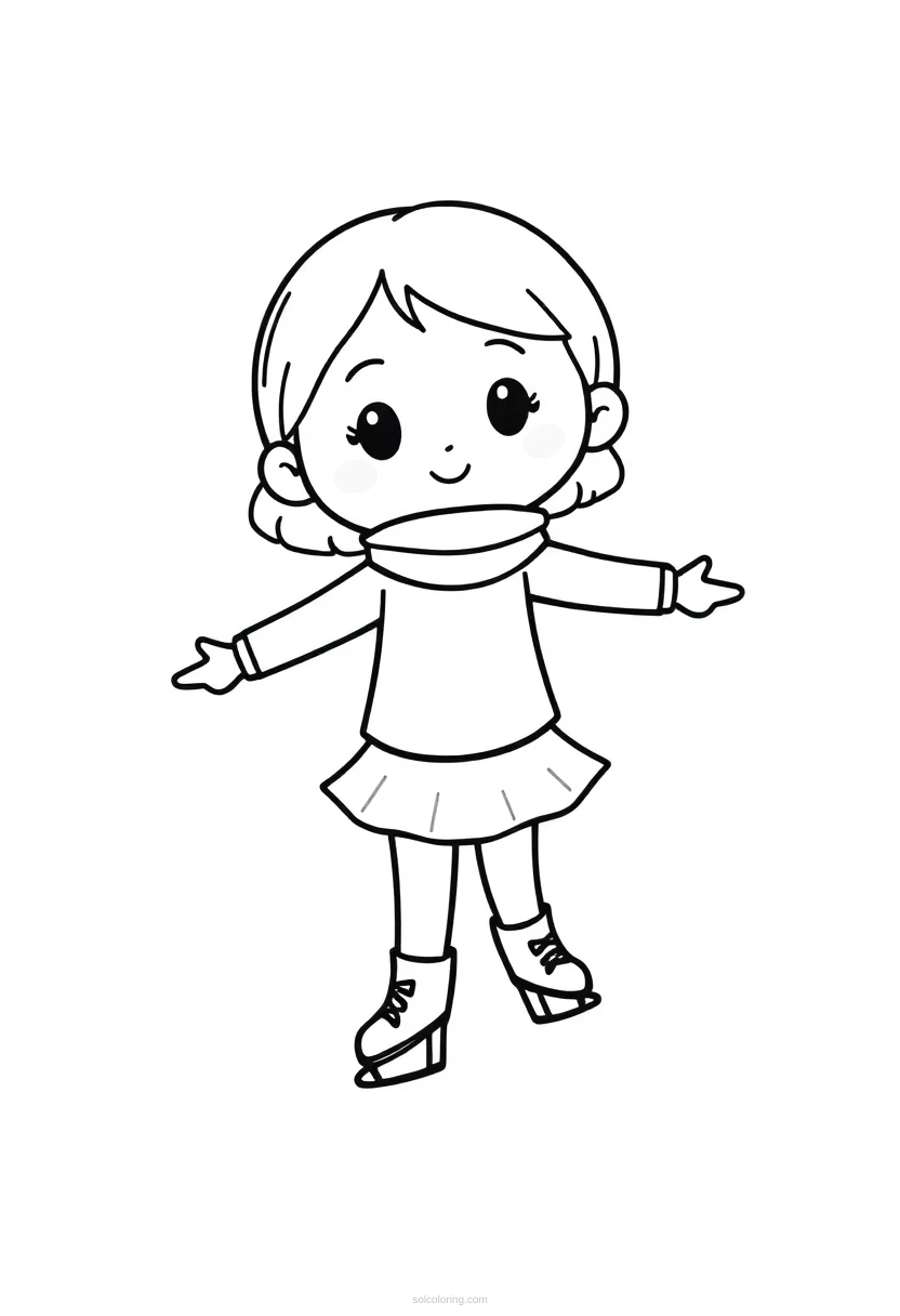 Figure Skater coloring page for kids