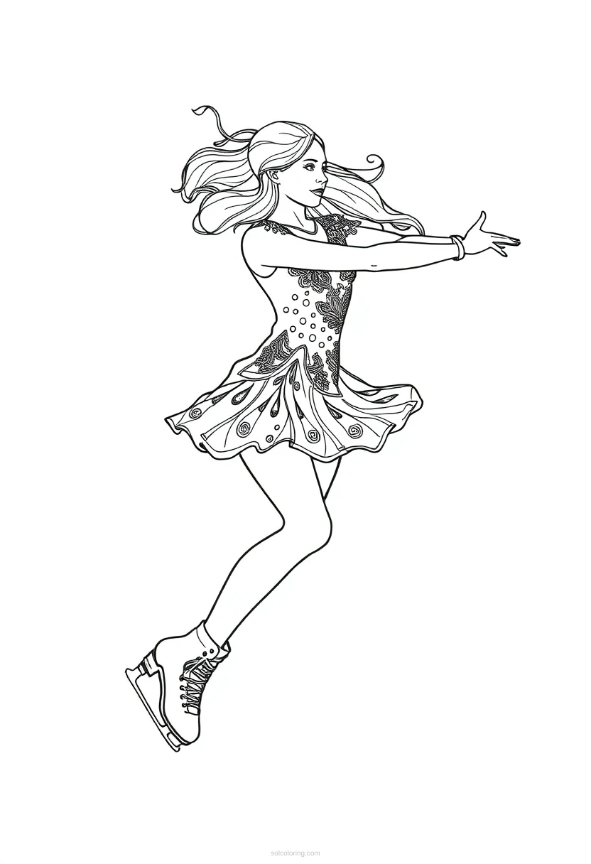 Figure Skater coloring page for kids