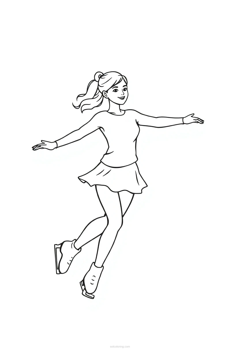 Figure Skater coloring page for kids