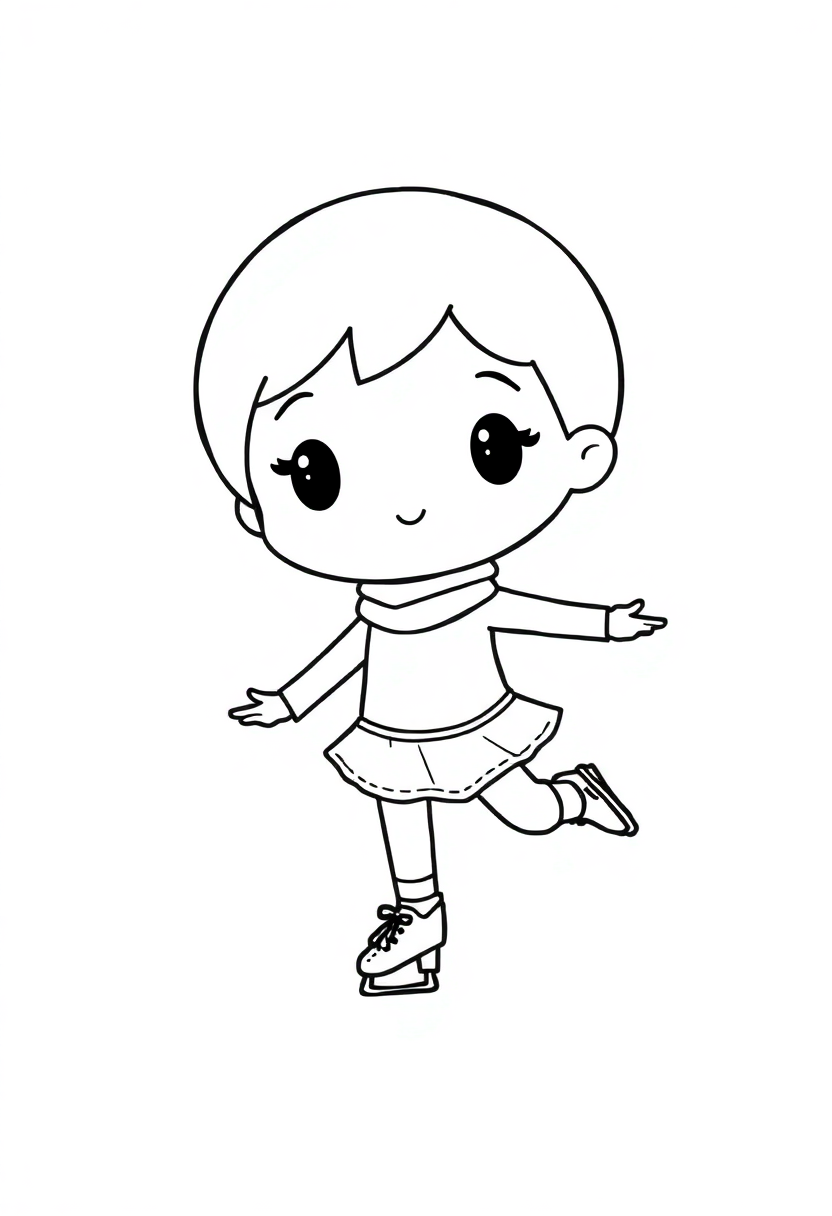Figure Skating Performance coloring page, free printable