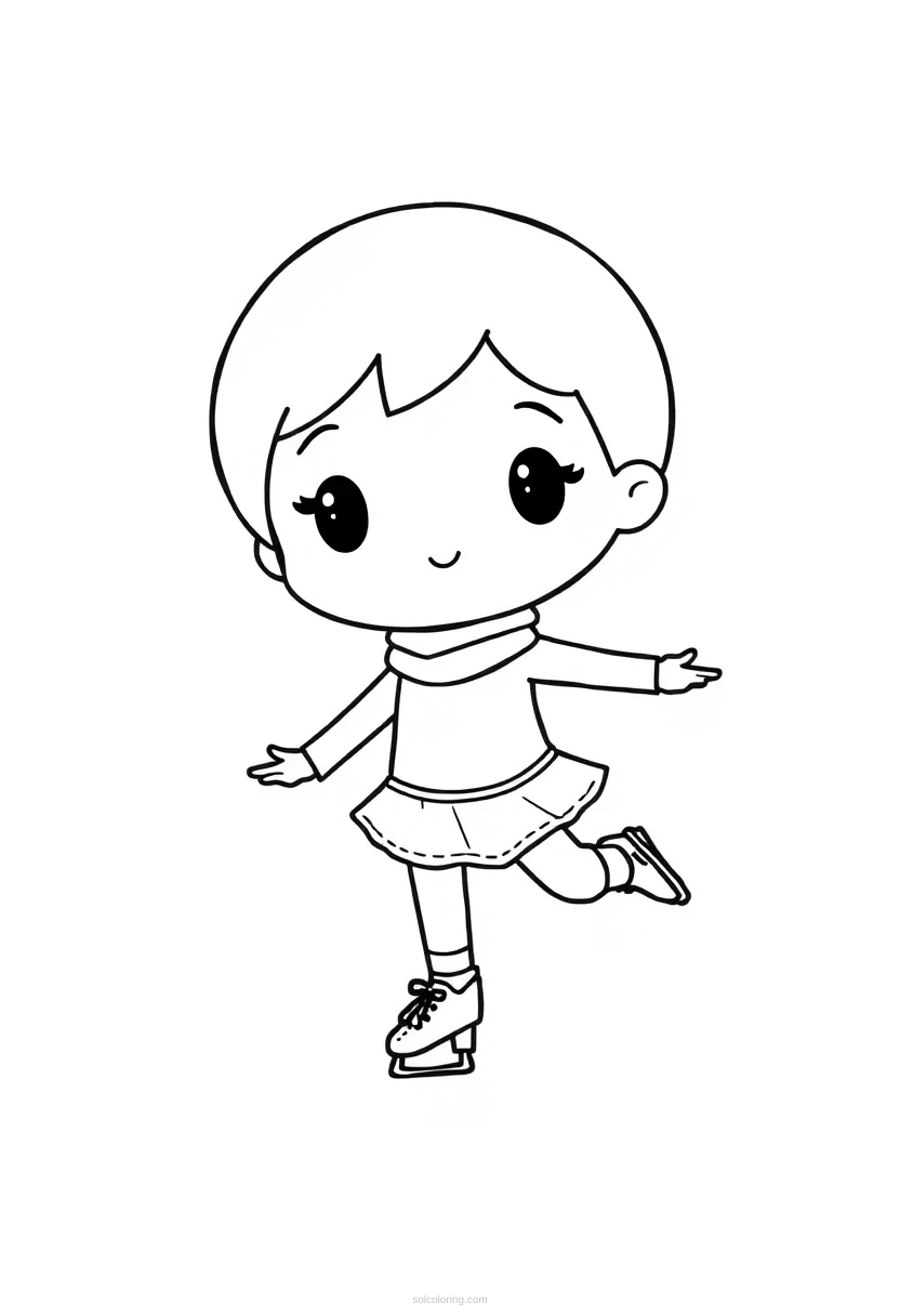 Figure Skating Performance coloring page for kids
