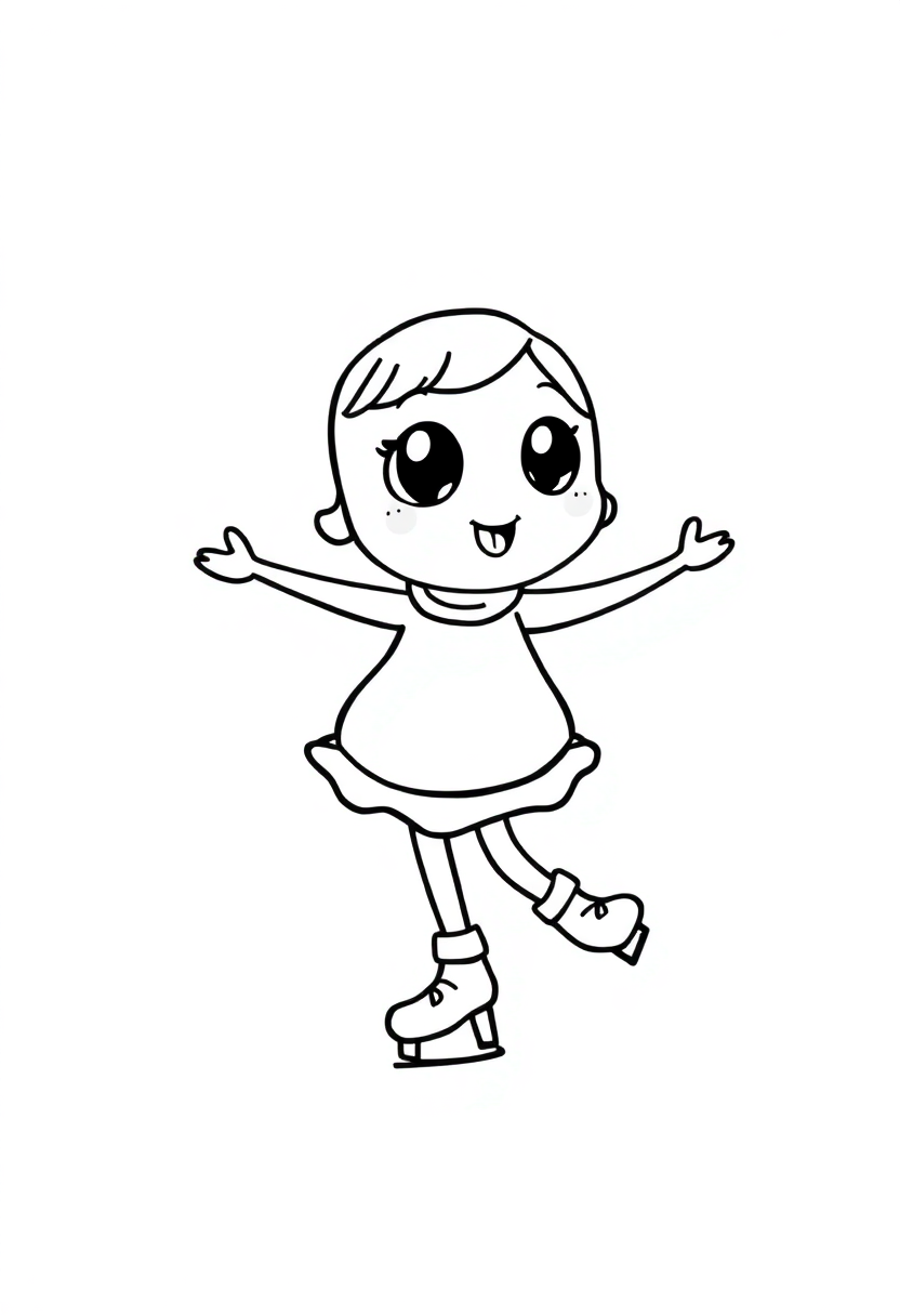 Figure Skating Performance coloring page, free printable