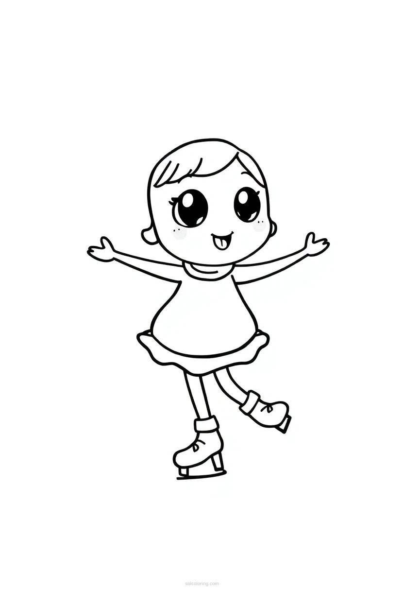 Figure Skating Performance coloring page for kids