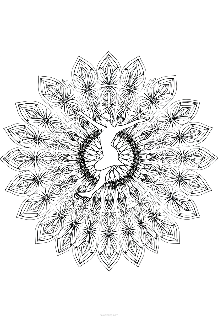 Figure Skating Performance coloring page for kids