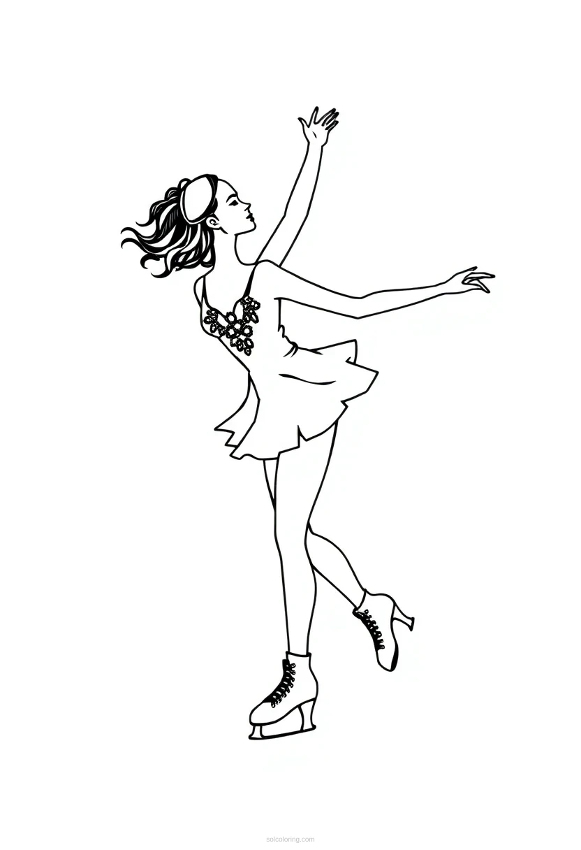 Figure Skating Performance coloring page for kids