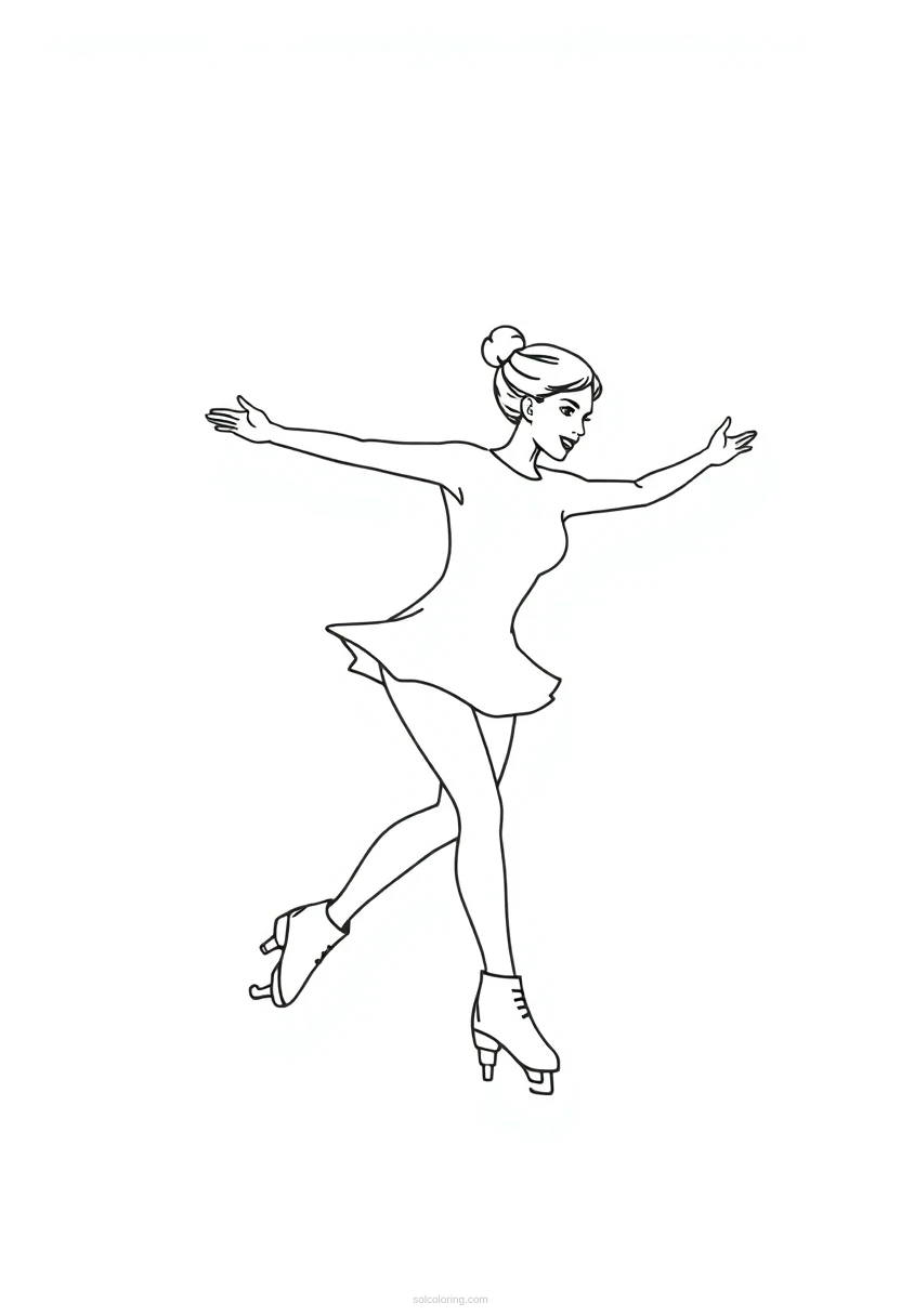 Figure Skating Performance coloring page for kids