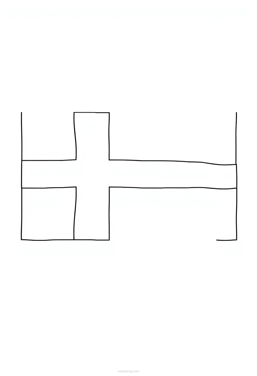 Finnish Flag coloring page for kids