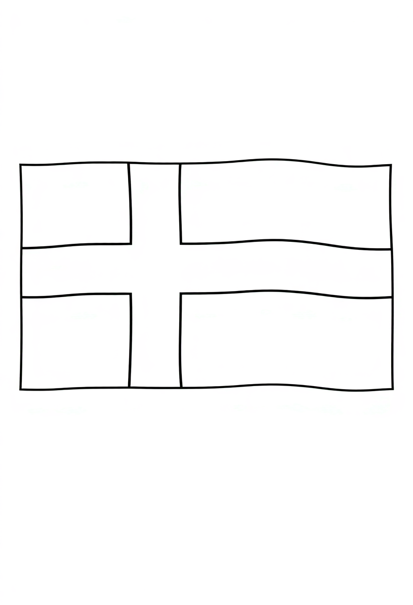 Finnish Flag coloring page, free printable