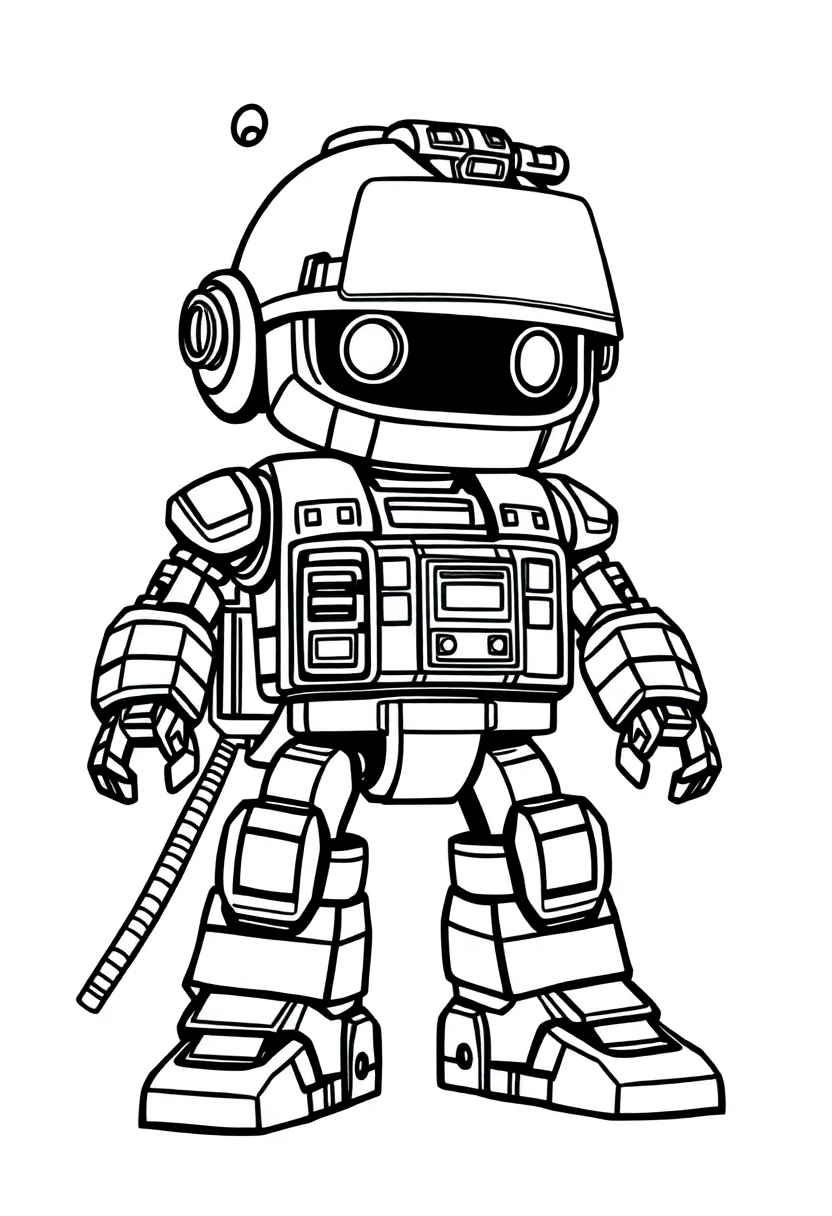 Fire Fighting Robot coloring page, free printable