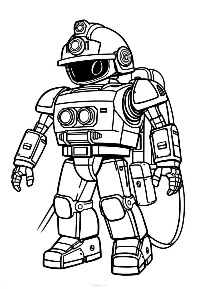 Fire Fighting Robot coloring page for kids