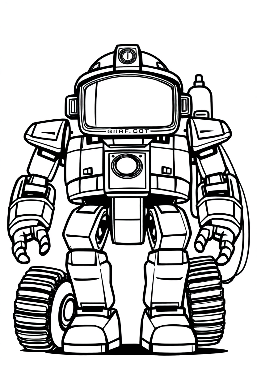 Fire Fighting Robot coloring page, free printable