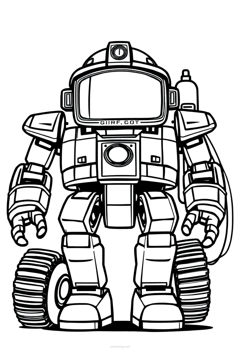Fire Fighting Robot coloring page for kids