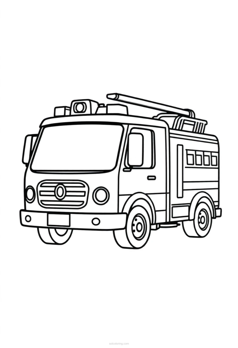 Fire Truck coloring page for kids