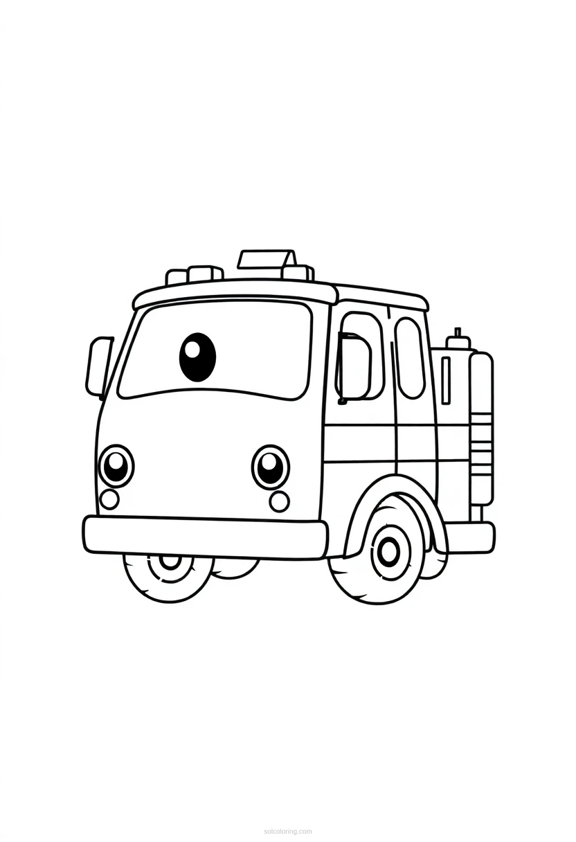 Fire Truck coloring page for kids