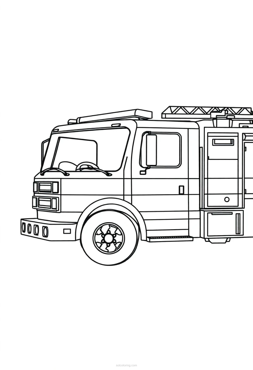 Fire Truck coloring page for kids