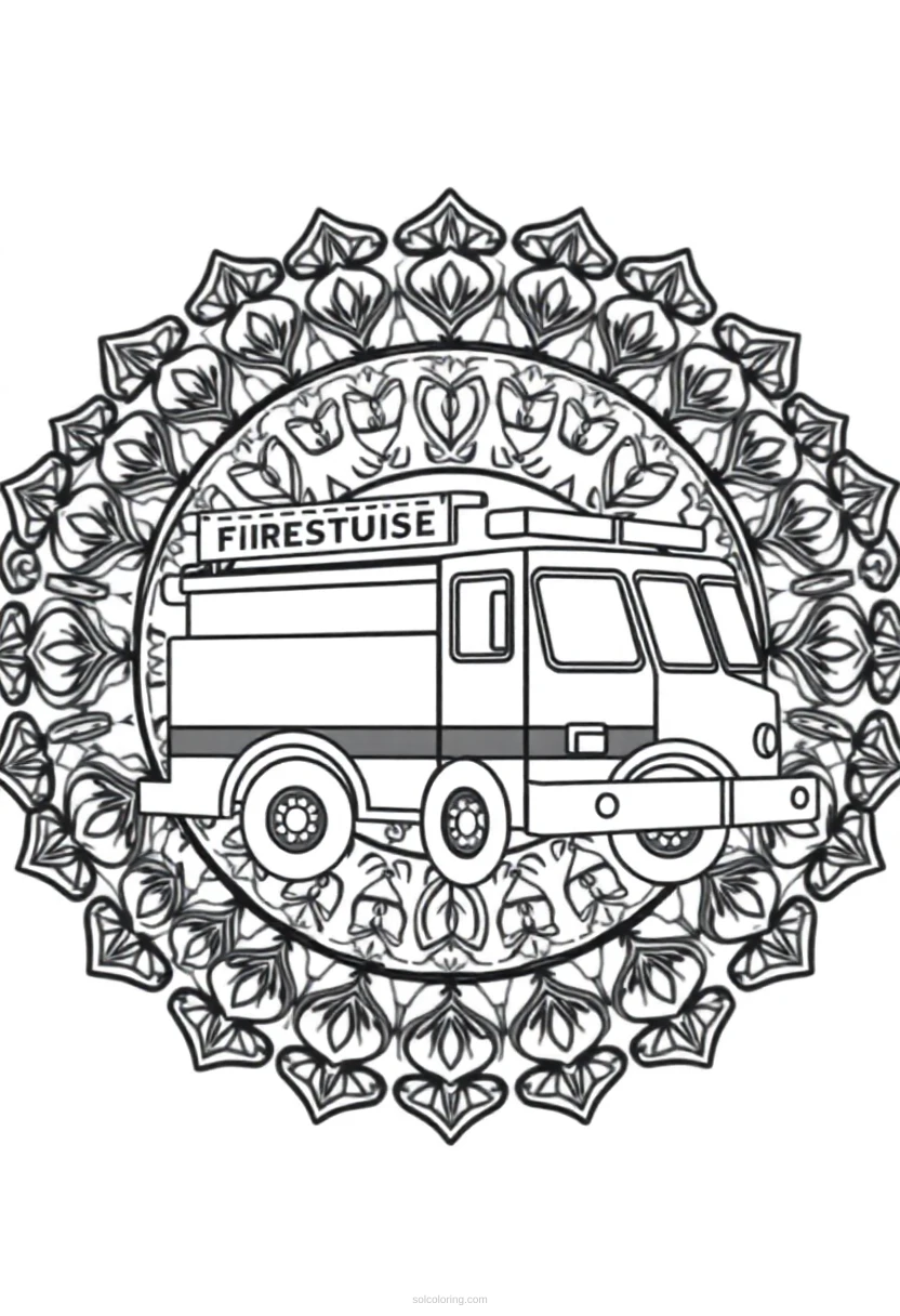 Fire Truck coloring page for kids