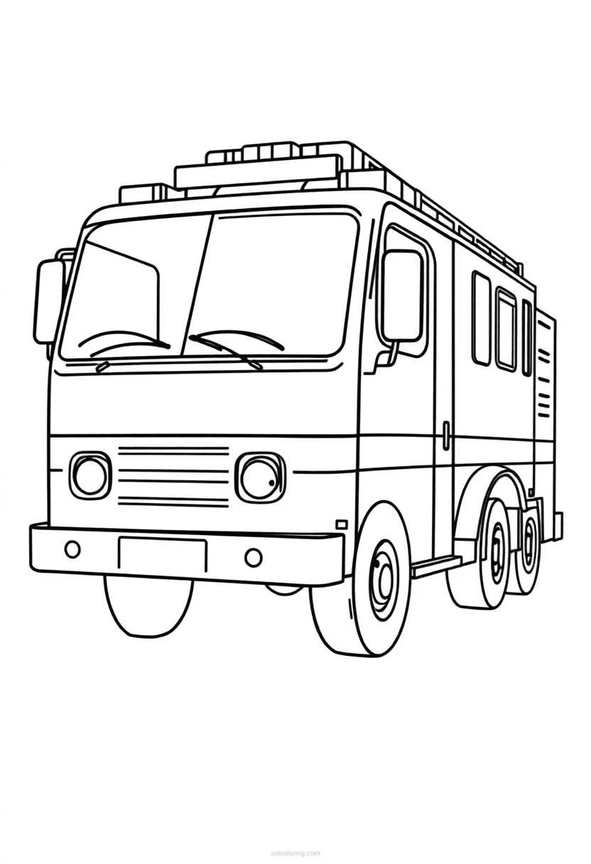 Fire Truck coloring page for kids