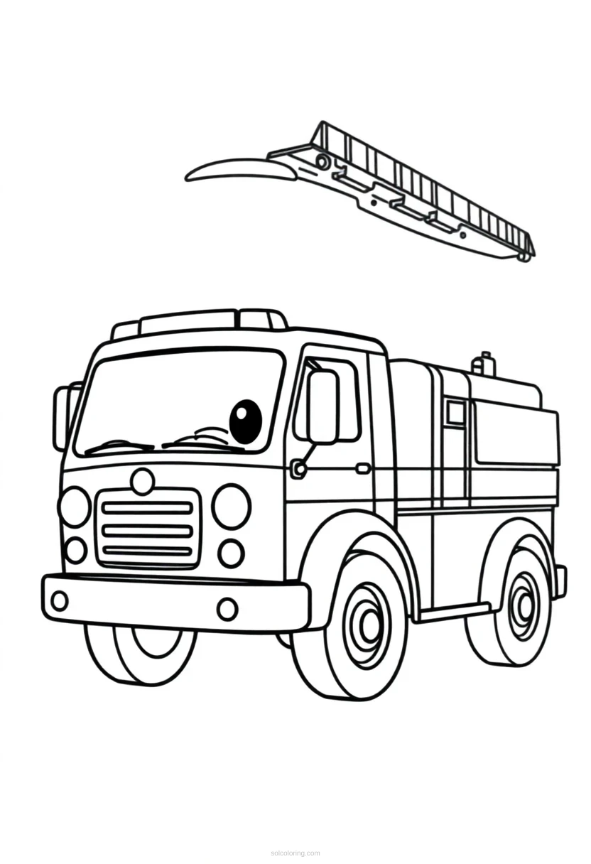 Fire Truck coloring page for kids