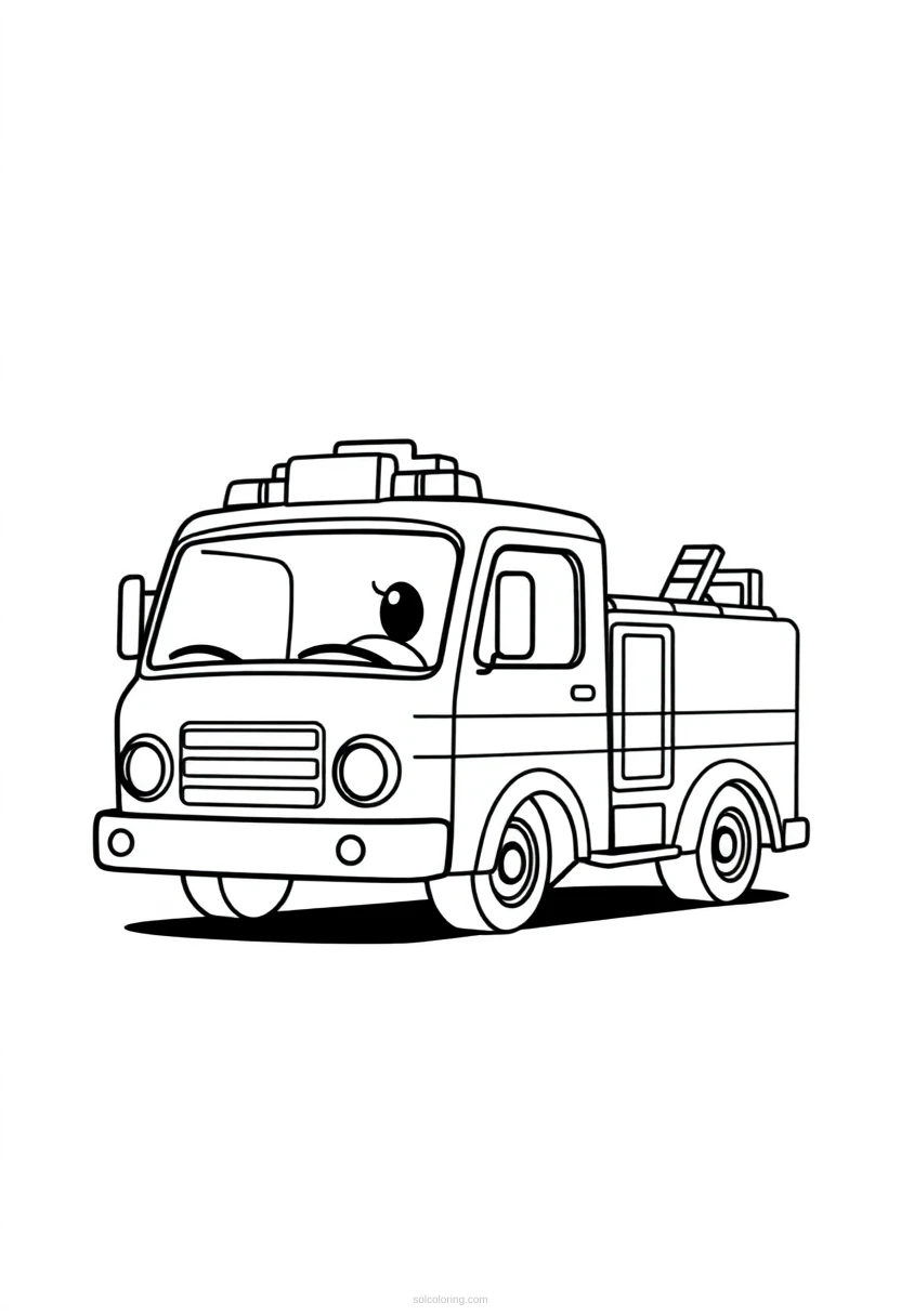 Fire Truck coloring page for kids
