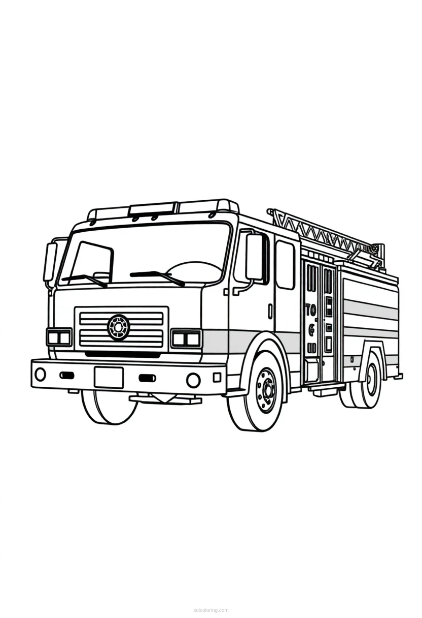 Fire Truck coloring page for kids