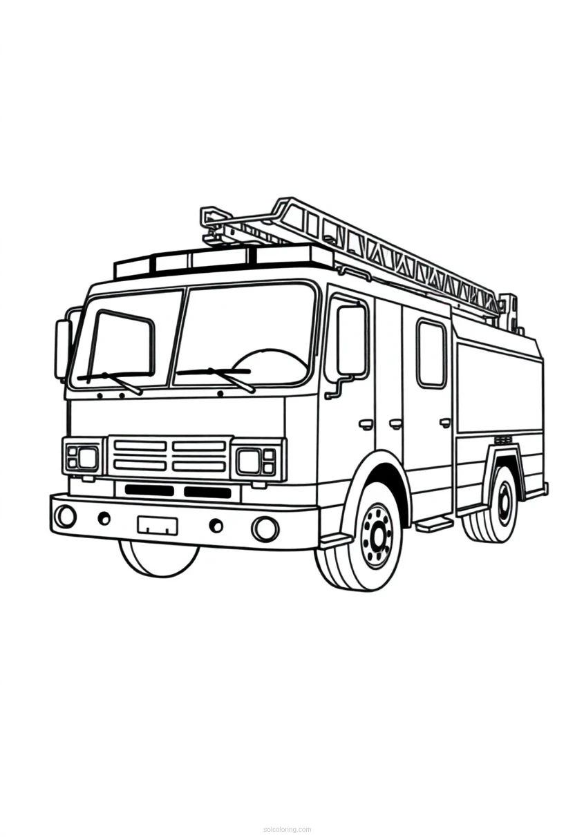 Fire Truck coloring page for kids
