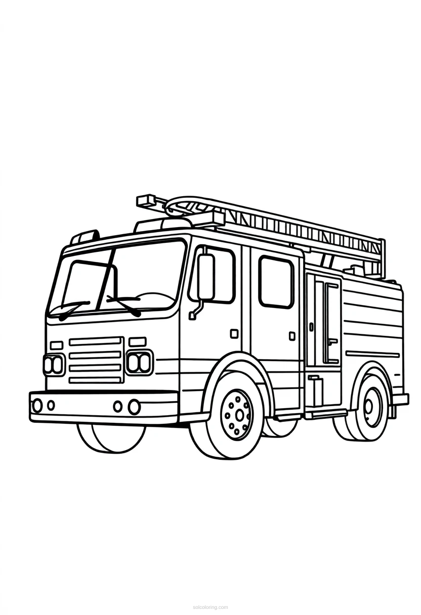 Fire Truck coloring page for kids