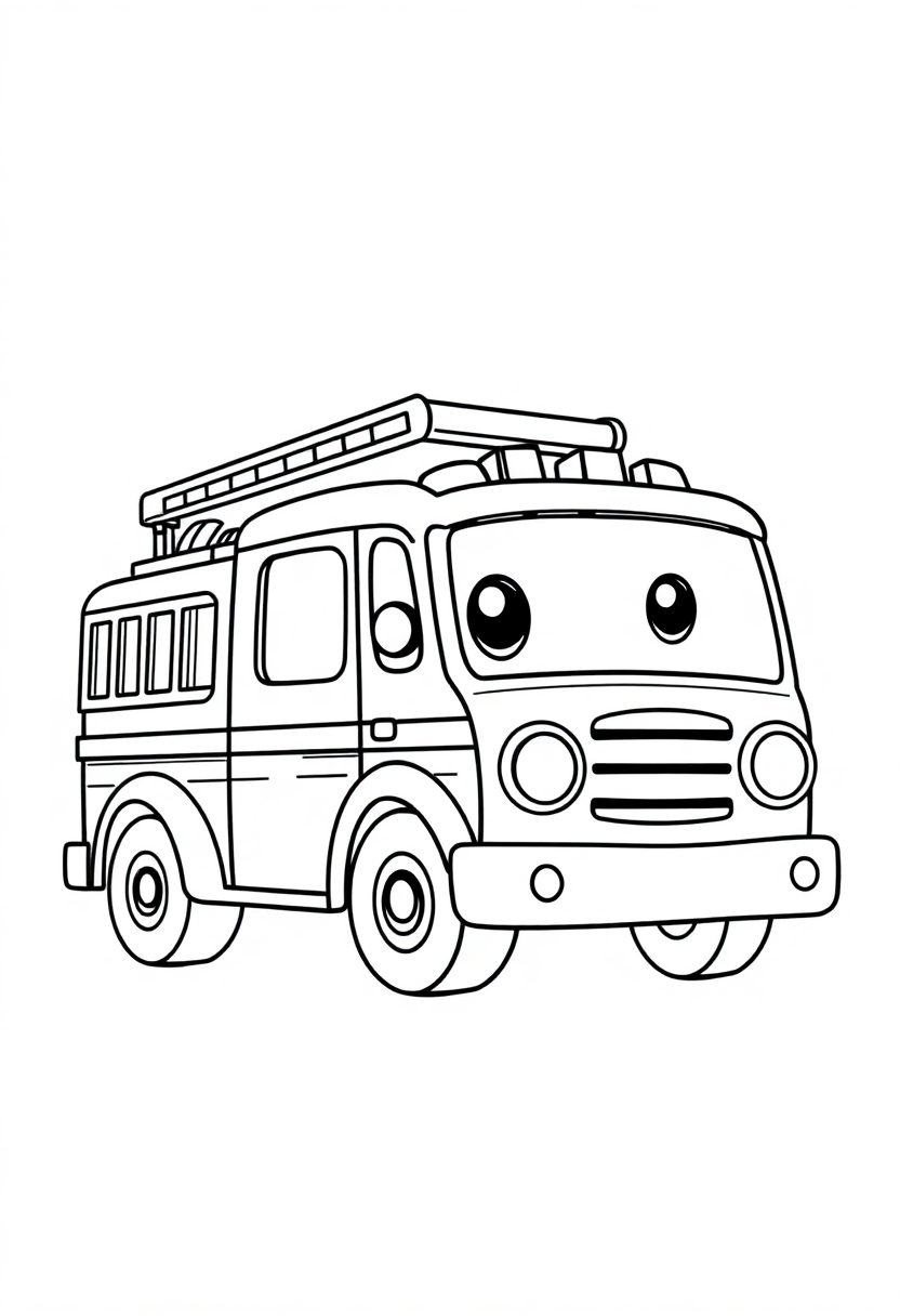 Fire Truck coloring page, free printable