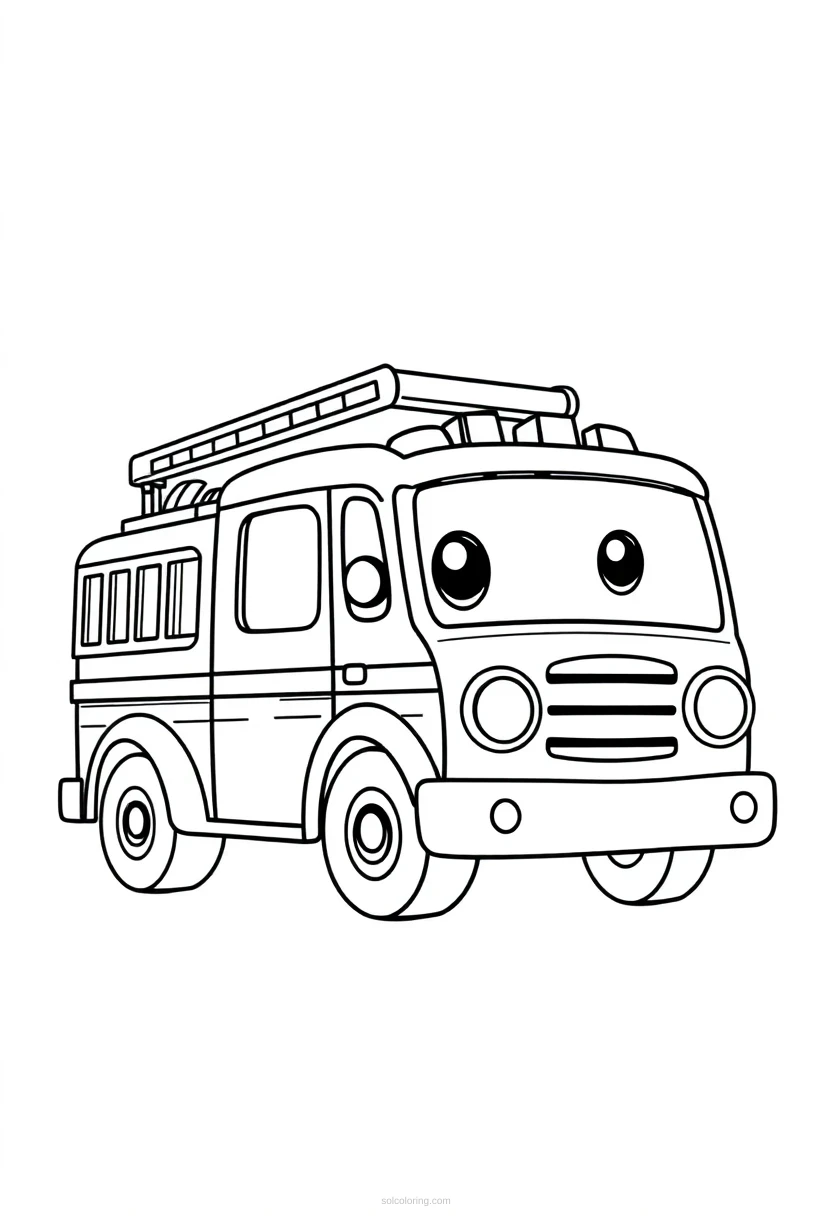Fire Truck coloring page for kids